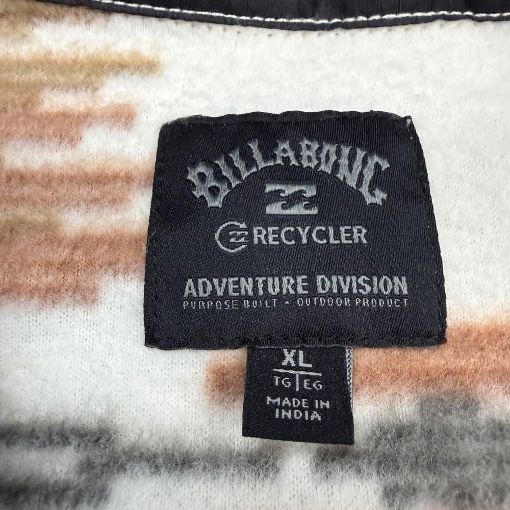 Billabong Adventure Division Mens XL Fleece Shirt Jacket Tribal Southwest Cream - Picture 2 of 7